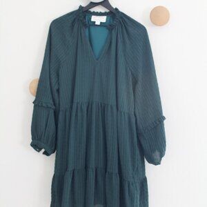 Anthropologie x Mare Mare Long Sleeve Tiered V-Neck Dress Size Medium